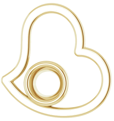 Pakabukas „Bezel-Set Heart“ 10k yellow gold Round 5.2mm (1)