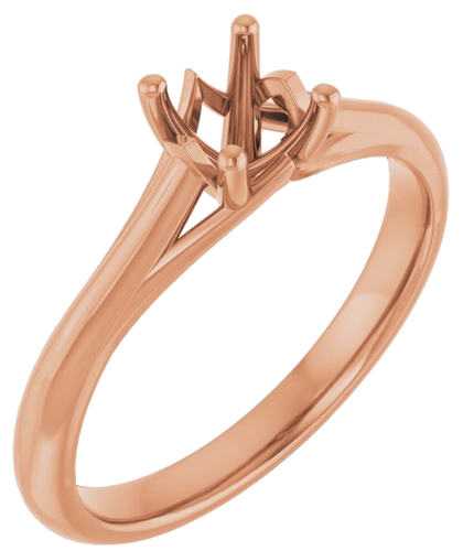 14K Rose 5.2 mm Round Solitaire Engagement Ring Mounting (1)