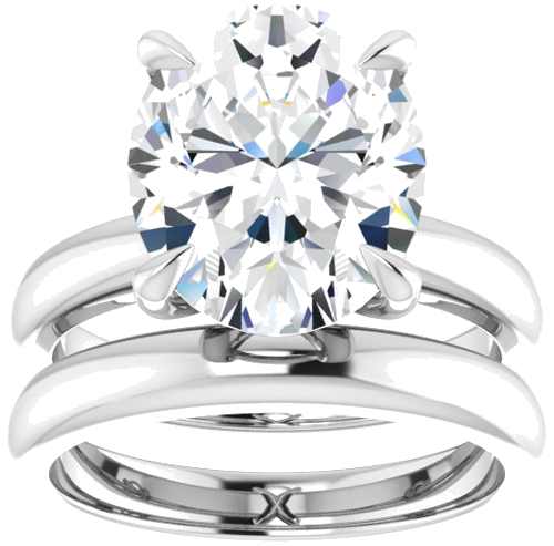 Sužadėtuvių Žiedas „Claw-Prong Solitaire“ 14k white gold Oval 12mm x 10mm (8)
