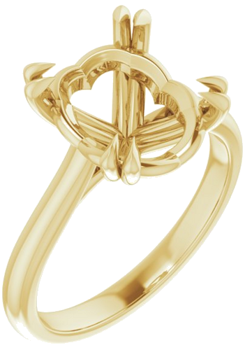 14K Yellow 12x10 mm Oval Solitaire Engagement Ring Mounting (1)