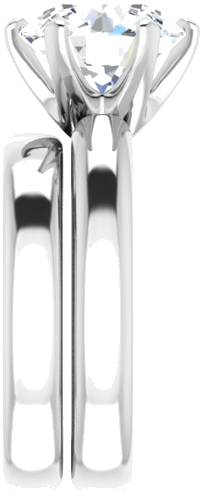 Sužadėtuvių Žiedas „Solitaire“ 585 Baltojo Aukso Round 10mm (9)