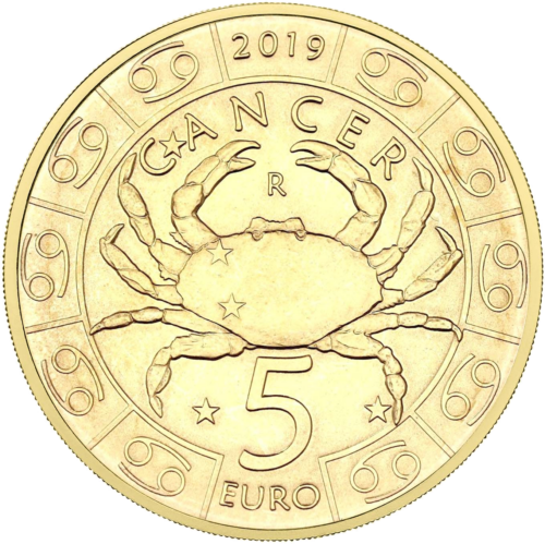 2019 San Marinas Vėžys (Zodiakas) 5 eurų moneta (1)