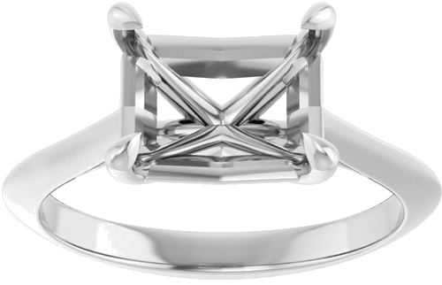 Platinum 9x7 mm Emerald Solitaire Engagement Ring Mounting (1)