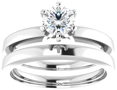 Sužadėtuvių Žiedas „Solitaire“ 14k white gold Round 5.2mm (8)