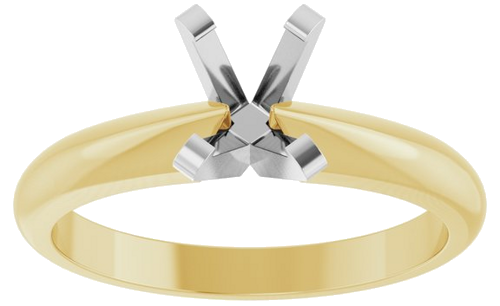 Sužadėtuvių Žiedas „Solitaire“ 14k yellow/white gold Oval 7mm x 5mm (3)