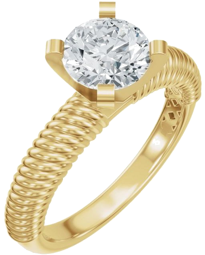 Sužadėtuvių Žiedas „Solitaire Rope“ 14k yellow gold Round 6.5mm (1)