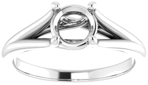 14K White 6 mm Round Solitaire Engagement Ring Mounting (3)