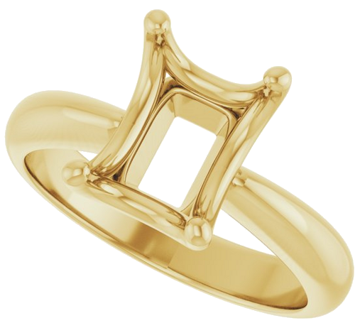 Sužadėtuvių Žiedas „Solitaire Crown-Inspired“ 14k yellow gold Emerald 9mm x 7mm (5)
