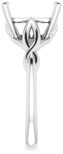 14K White  10x8 mm Emerald Solitaire Engagement Ring Mounting (4)