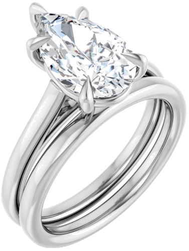 Sužadėtuvių Žiedas „Claw-Pong“ 14k white gold Pear 12mm x 7.5mm (6)