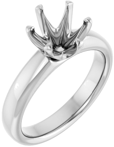 Sužadėtuvių Žiedas „Solitaire“ 585 Baltojo Aukso Round 8mm (1)