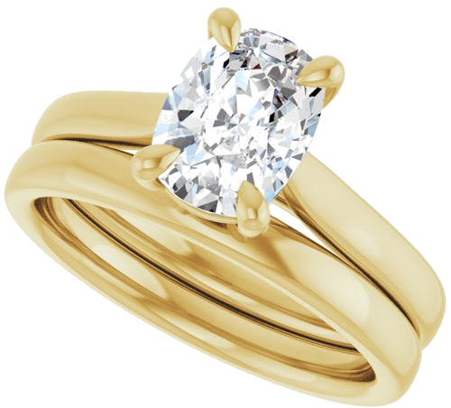 Sužadėtuvių Žiedas „Claw-Prong Solitaire“ 14k yellow gold Elongated Cushion 8mm x 6mm (10)