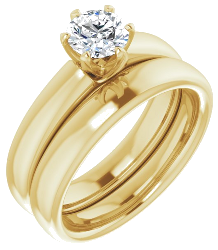 14K Yellow 5.5 mm Round Engagement Ring Mounting (6)