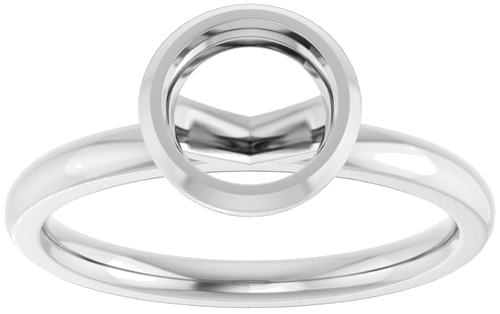 Sužadėtuvių Žiedas „Bezel-Set Solitaire“ 14k white gold Round 6.4mm (3)