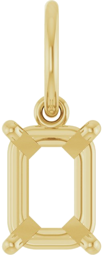 Pakabukas „Solitaire Charm“ 10k yellow gold Emerald 7mm x 5mm (1)