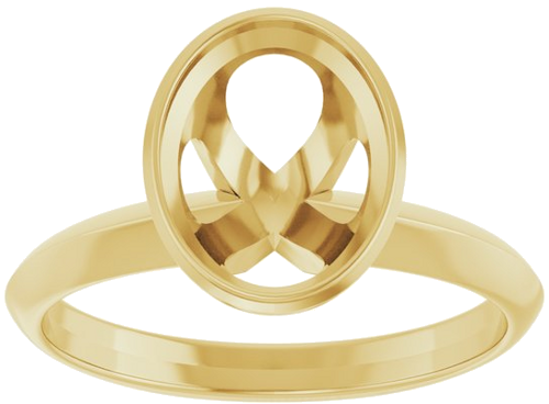 Sužadėtuvių Žiedas „Solitaire“ 585 Geltonojo Aukso Oval 9mm x 7mm (3)