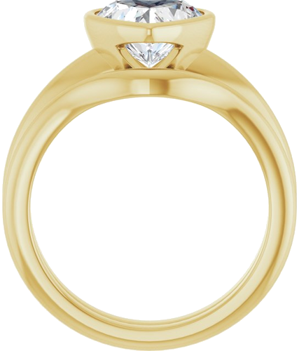 Sužadėtuvių Žiedas „Bezel-Set Solitaire“ 14k yellow gold Heart 8mm (7)