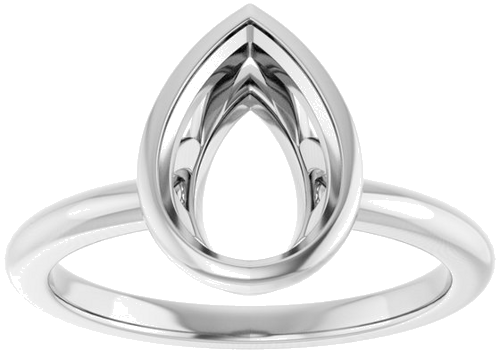 Sužadėtuvių Žiedas „Bezel-Set“ 14k white gold Pear 10mm x 7mm (3)