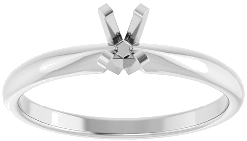 14K White 5.5 x 3.5 mm Oval Solitaire Engagement Ring Mounting (3)