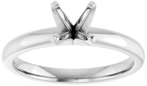 14K White 6.5 mm Round Solitaire Engagement Ring Mounting (3)