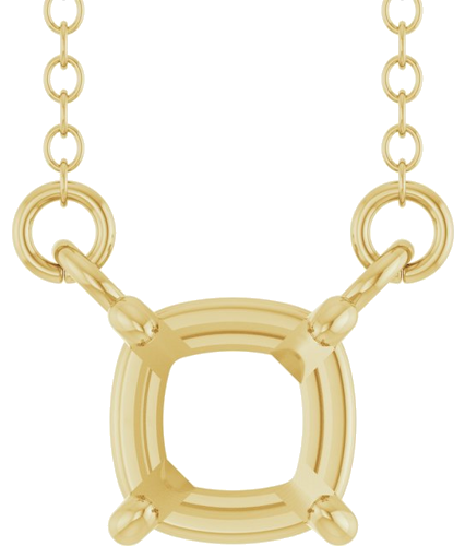 Pakabukas „Solitaire“ 14k yellow gold Cushion 5mm (1)