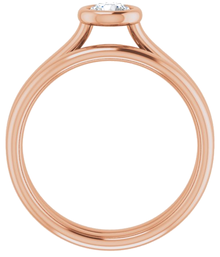 Sužadėtuvių Žiedas „Bezel-Set Solitaire“ 585 Rožinis Aukso Round 4.4mm (7)