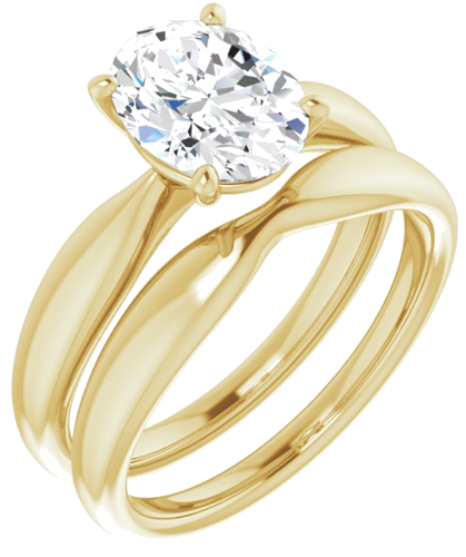 14K Yellow  9x7 mm Oval Solitaire Engagement Ring Mounting (6)