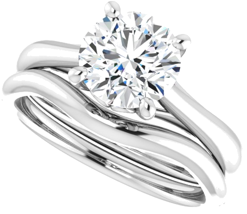 Platinum  7.4 mm Round Solitaire Engagement Ring Mounting (10)