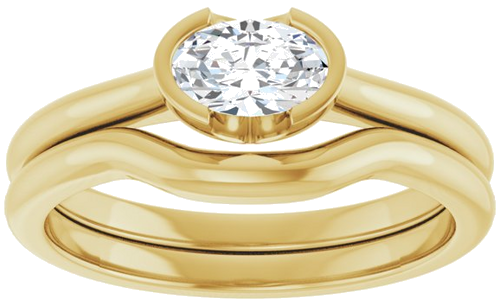 14K Yellow 6x4 mm Oval Solitaire Engagement Ring Mounting (8)