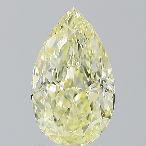2.5 carat Fancy Light Yellow-VVS2 Natūralus Pear Deimantas (1)