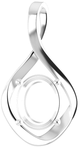 Pakabukas „Infinity-Inspired“ 585 Baltojo Aukso Oval 11mm x 9mm (1)