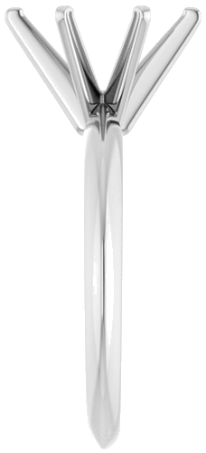 14K White 10x8 mm Oval 6-Prong Solitaire Engagement Ring Mounting (4)