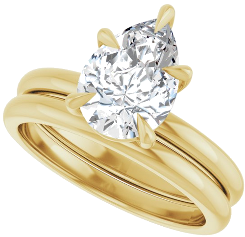 14K Yellow 10x7 mm Pear Solitaire Engagement Ring Mounting (10)