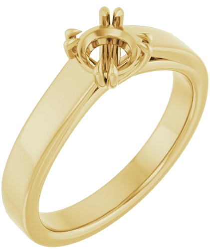 Sužadėtuvių Žiedas „Double Claw-Prong Solitaire“ 18k yellow gold Round 5.5mm (1)