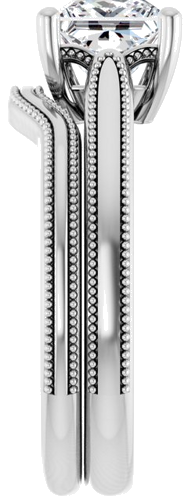 Sužadėtuvių Žiedas „Solitaire“ 14k white gold Square 6mm (9)