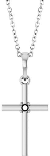 Pakabukas „Cross“ 14k white gold Round 2mm (1)