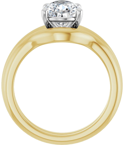 Sužadėtuvių Žiedas 14k yellow/white gold Pear 10mm x 7mm (7)