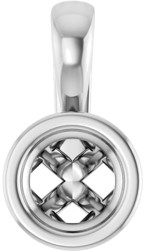 Pakabukas „Solitaire“ 14k white gold Round 4.4mm (1)