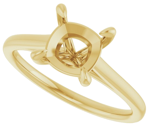 Sužadėtuvių Žiedas „Solitaire“ 585 Geltonojo Aukso Cushion 7mm (5)