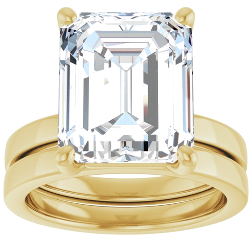 Sužadėtuvių Žiedas „Solitaire“ 10k yellow gold Emerald 12mm x 10mm (8)