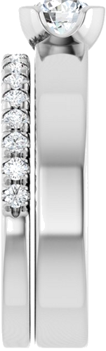 Sužadėtuvių Žiedas „Half-Bezel Solitaire“ 14k white gold Round 4.8mm (9)