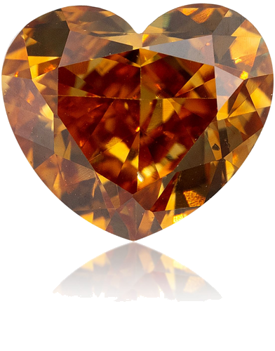 0.61 carat Fancy Deep Brownish Yellowish Orange-SI1 Natūralus Heart Deimantas (1)