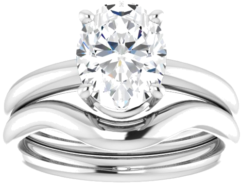Sužadėtuvių Žiedas „Solitaire“ 14k white gold Oval 9mm x 7mm (8)