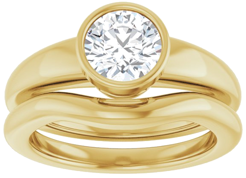 Sužadėtuvių Žiedas „Bezel-Set Solitaire“ 14k yellow gold Round 6.5mm (8)