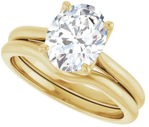 Sužadėtuvių Žiedas „Solitaire“ 585 Geltonojo Aukso Oval 9mm x 7mm (10)