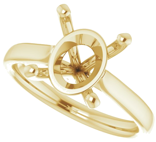 14K Yellow 11x9 mm Oval Engagement Ring Mounting (5)