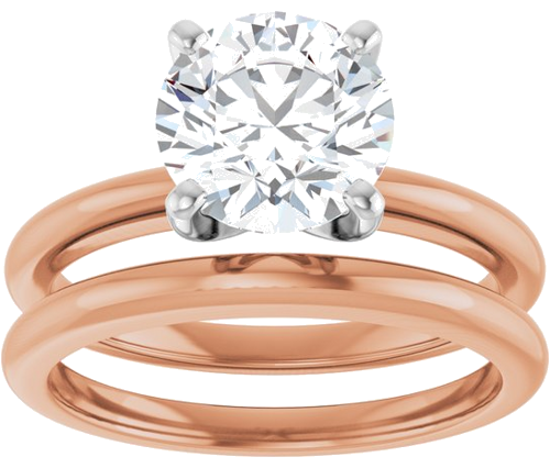 14K Rose   White  8 mm Round Solitaire Engagement Ring Mounting (8)