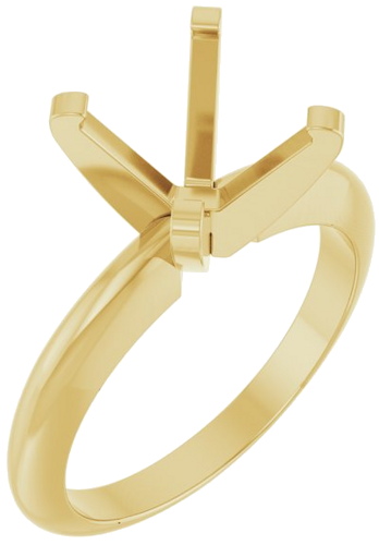 14K Yellow 9 mm Round Solitaire Engagement Ring Mounting (1)