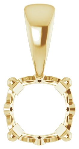 14K Yellow 6x6 mm Cushion Pendant Mounting (1)