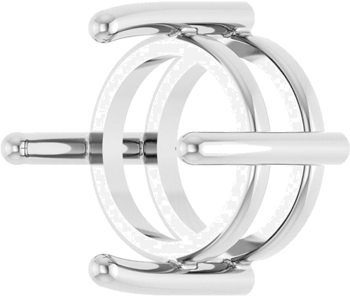 14K White 7 mm Round Cabochon Pendant Mounting (2)